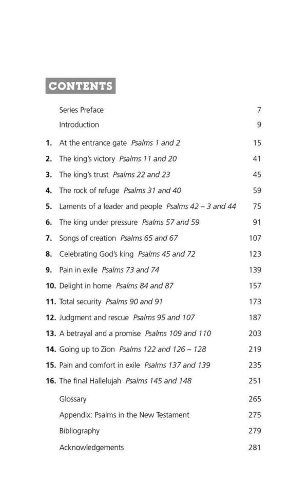 Psalms Content Page