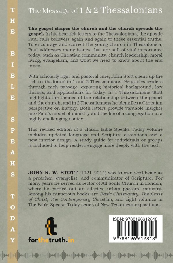 The Message of 1 & 2 Thessalonians-back cover The Message of 1 & 2 Thessalonians