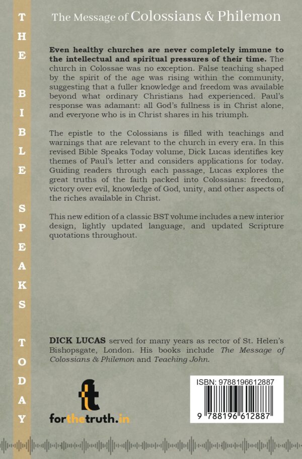 The Message of Colossians & Philemon